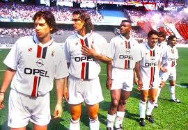 Desailly Maldini Albertini Baggio Simone Ac Milan Roberto Baggio Paolo Maldini Calcio