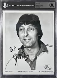 Jim Valvano Autographed 8x10 Photo NC State Auto Grade Gem Mint 10 "Best  Wishes" Beckett BAS #18630342