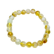 Buddha Stones Armband mit natürlicher Citrin und fünf Schriften der Großzügigkeit