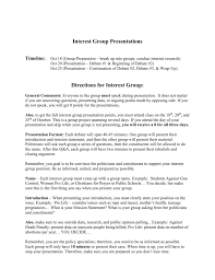 Interest Group Presentations Assignment