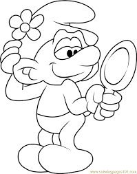 Smurfette coloring pages to print. Vanity Smurf Coloring Page For Kids Free Smurfs The Lost Village Printable Coloring Pages Online For Kids Coloringpages101 Com Coloring Pages For Kids