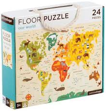 World Map Floor Puzzle Our World Petit Collage 24 Piece Full Puzzles Perfect For Ages 3 And Up Petit Collage World Map Puzzle Floor Puzzle