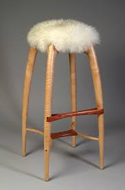 Share it or review it. Custom Modern Counter Height Stool Bar Stool Carved Solid Wood Sheepskin Seat Curly Maple Bubinga By Nathan Hunter Design Custommade Com