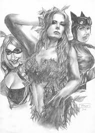 Learn to draw and colour poison ivy, nat. Harley Quinn Poison Ivy Catwoman Original Drawing Catawiki