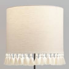 Natural Linen Drum Table Lamp Shade With Light Gray Tassels By World Market Table Lamp Shades Diy Lamp Shade Modern Lamp Shades