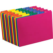 Must be purchased in multiples of 10 boxes of 25. Pendaflex Top Tab Assorted A Z File Guides 5 Printed Tab S Character A Z 8 5 Divider Width X 11 Divider Length Letter Blue Polypropylen