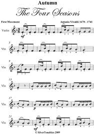 Albinoni, vivaldi, corelli, rachmaninoff, paganini, schubert, elgar, leopold mozart and more. Amazon Com Autumn Four Seasons 1st Mvt Vivaldi Easy Violin Sheet Music Ebook Vivaldi Antonio Silvertonalities Kindle Store
