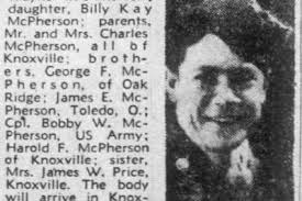 East Tennessee Veterans Memorial Association — McPherson, Ralph A.