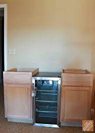 This compact fridge is the number one. Diy Beverage Station The Home Depot Bars For Home Base Cabinets Beverage Cooler