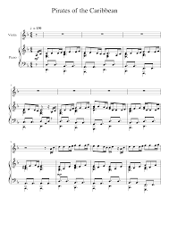 Пираты карибского моря (pirates of the caribbean). Pirates Of The Caribbean Sheet Music For Piano Violin Mixed Duet Musescore Com