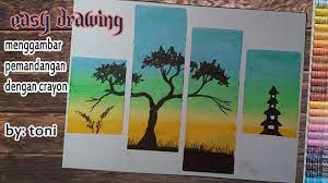 Skachat pemandangan sunset cara mudah menggambar dan mewarnai. Toni Art Galery Drawing With Oil Pastel Facebook