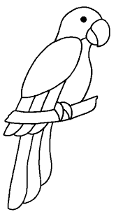 Bird Drawing For Kids Parrot Parrot Dessin Perroquet Coloriage Perroquet Coloriage