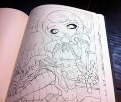 Coloring page for adult relaxation featuring enchanting magical land, fairies, lovely flowers, and trees for stress relieve and alternative meditation. Jasmine Becket Griffith Coloring Book Adult Grownup