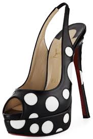 Black And White Polka Dot Heels Christian Louboutin Black White Polka Dot Peep Toe Heels Stiletto Heels Fashion High Heels