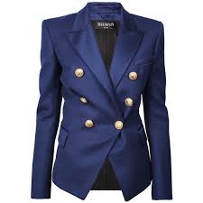 Black Blazer With Gold Buttons Womens Balmain Blazer Gold Buttons Navy 1 545 Liked On Polyvore Featuring Outerwear Jackets Blazers Balmain Balmain Blazer Blue Blazer Jacket Balmain Jacket