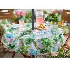 To make an umbrella hole in a tablecloth. Pvc Parasol Tablecloth Protect Table From Spills And Stains