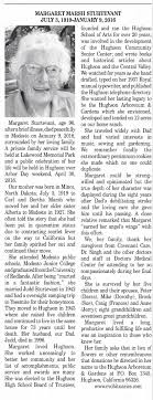 Obituary for MARGARET MARSH Sturtevant