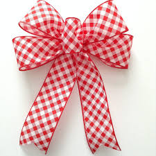 Red Decor Bows Gingham Red And White Bows Gingham Check Gingham Check Christmas Tree Bows White Bow
