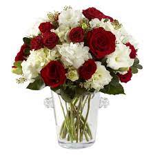 Gather 2 large white hydrangeas and 1 min green hydrangea , wrap the 3 stems with floral tape to secure the center of your bouquet. Rose And Hydrangea Bouquet At Send Flowers