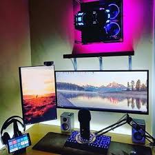 World Class Tech Decor Setups Dream Desk Setups Instagram Photos And Videos Wall Mounted Pc Computer Desk Setup Gaming Room Setup