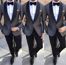 Slate Grey Tuxedo Wedding Suits Men Grey Wedding Suits Groom Wedding Suits Men