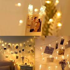 Betus 10 Ft 20 Led Photo Clips Warm White String Lights Battery Powered Fairy Twinkle Light With Clips For Hanging Pictures B String Clip 10ft The Home Depot