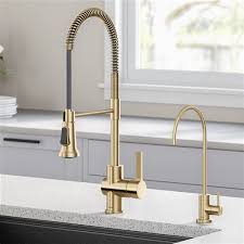 In other words, you can add an impressive focal point to. Kraus Commercial Kitchen Faucet And Water Filter Brushed Gold Rona
