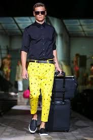 Black And Yellow Pants Mens Dsquared2 Menswear Spring Summer 2015 Milan Men S Spring Summer Fashion Plain Black T Shirt Mens Fashion Casual Winter