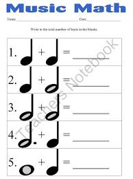 Music Math Worksheets Music Math Math Worksheets Music Worksheets