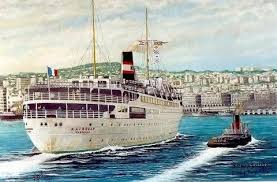 Paquebot Le Kairouan Arrivant Dans Le Port D Alger Annees 50 Ship Paintings Marine Paint Ship Art