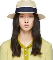 Maison Michel Beige And Navy Straw Henrietta Fedora Sponsored Ad Beige Michel Maison Fedora Maison Michel Felt Hat