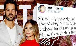 Eric Decker Tweets That He S Only Been Jammin The Mickey Mouse Club House After Cheating Claim Daily Mail Online