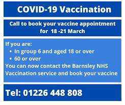 The duchess of cambridge said it was 'vital' and that it was. Nhs Barnsley Ccg On Twitter You Can Now Call To Book Your Covid 19 Vaccine In Barnsley If You Are In Group 6 Or 60 Or Over Tel 01226 448 808 For Appointments