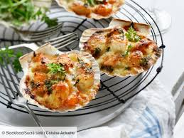 Saint Jacques Gratinees Au Saumon Et Crevettes Recettes Recette Recettes De Cuisine Recette Saint Jacques Recette