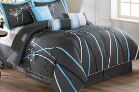 Black White And Blue Bedding 7pcs Dark Gray Blue Black White Dandelion Soft Microfiber Comforter Set King Comforter Sets Queen Comforter Sets Comforters