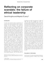 Pdf Reflecting On Corporate Scandals The Failure Of Ethical Leadership