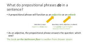 The preposition on is telling us the relationship between the boat and the woman. Prepositional Phrases