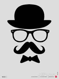 Hat Glasses And Bow Tie Poster I Prints Naxart Allposters Com In 2021 Graphic Art Print Posters Art Prints Silhouette Stencil