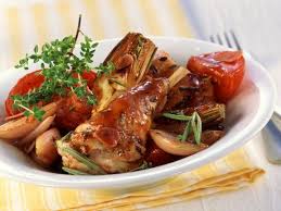 Kaninchen In Artischocken Tomaten Und Schalotten Rezept Thymian Rezepte Artischocken Rezepte