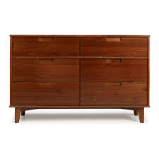 The large sized drawers will give you room to fit all your needs. 6 Drawer Mid Century Modern Wood Dresser Walnut By Walker Edison