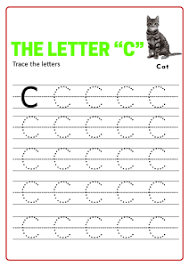 Each page of abc tracing worksheets has 1 letter written normally in bot upper an lower case, an image of something starting with that letter . Capital Letter C Practice Uppercase Letter Tracing Worksheets For Preschool Kindergarten Grade English Worksheets Schoolmykids Com