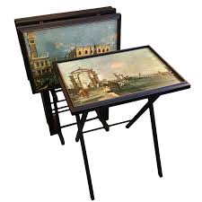 Vintage Artex Green Tv Trays Set Of 4 Tv Trays Tv Tray Set Vintage Tv Trays