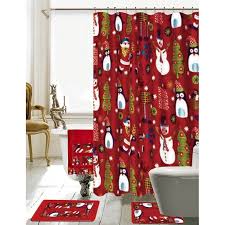 71x71 inch rustic wood tree snowflake fabric shower. The Holiday Aisle Christmas Bathroom Decor 18 Piece Red Shower Curtain Set Reviews Wayfair