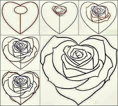 Wie Zeichnet Man Eine Rose Aus Einem Herzen In 2020 Zeichnen Lernen Fur Kinder Zeichnen Lernen Malen Lernen