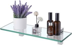 Vdomus tempered glass bathroom shelf with towel bar wall mounted shower storage 15.2 by 4.5 inches, brushed silver finish (silver) 4.6 out of 5 stars 2,531. Amazon Brand Umi Bathroom Shelf Tempered Glass 8mm Thick Rectangular 14 Inch 35 Cm Polished Chrome Bracket Bgs3201s35 Amazon Co Uk Diy Tools