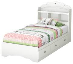 Dhp maven upholstered platform bed with under bed storage. South Shore Tiara Twin Bookcase Storage Bed Pure White Transitional Kids Beds By Homesquare Houzz