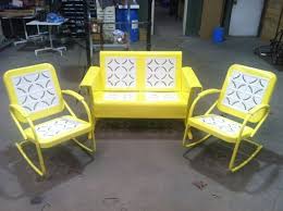 Powdercoated Restored Vintage Metal Patio Gliders Vintage Outdoor Furniture Vintage Patio Furniture Vintage Patio