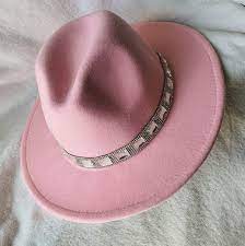 Pink Fedora Hat For Woman Wool Pink Hat For Woman Wide Brim Etsy Hats For Women Fedora Hat Women Summer Hats For Women