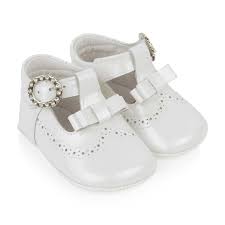Andanines Baby Girls Pearl White Patent Leather Pre Walker