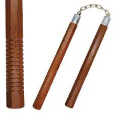 Natural Wood Eight Angle 14 Nunchaku Swords Of Might Natural Wood Wood Nunchaku